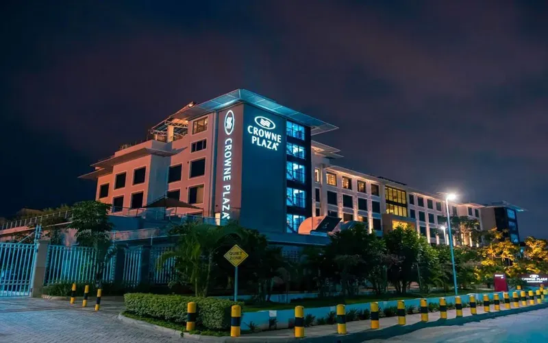 Crowne Plaza Nairobi Airport exterior at JKIA, the airport option for where to stay in Nairobi for safari