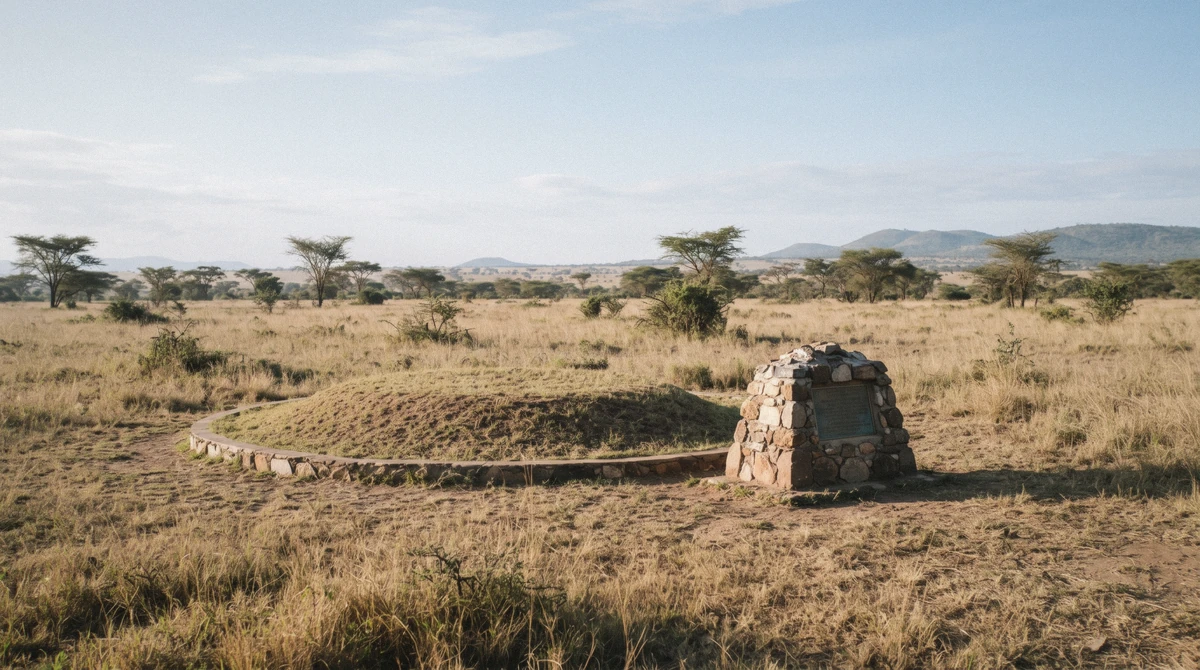 The Ivory Burning Site Monument with open plains behind it, a Nairobi National Park photography landmark